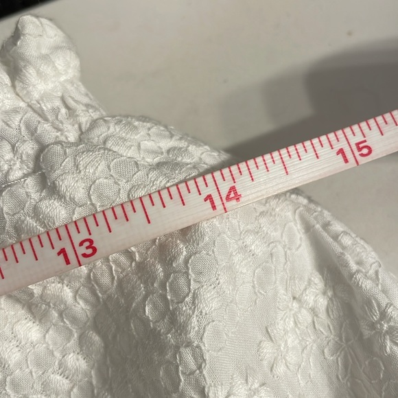 BCBG Maxazria Woven white Small long skirt with two tier ruffle bottom NWT - Picture 6 of 8